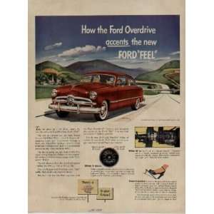 How the Ford Overdrive accents the new Ford FEEL  1949 Ford Ad 