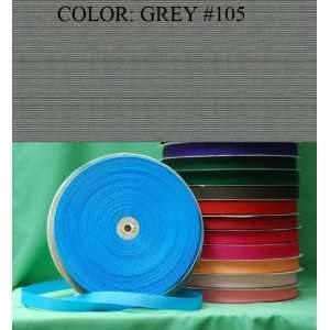  50yards SOLID POLYESTER GROSGRAIN RIBBON Grey #105 3~USA 