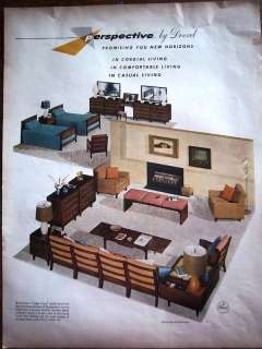 1960s DREXEL PERSPECTIVE Living Room Furniture Ad  