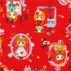  red Japanese fabric girls go shopping Cosmo (Sold in 