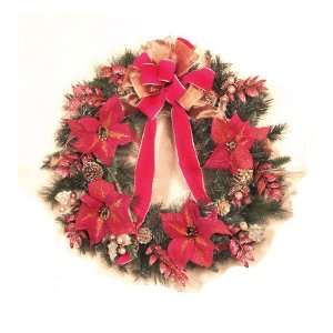  30 Grande Poinsettia Christmas Wreath: Home & Kitchen