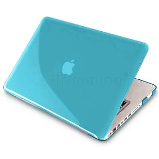   Blue Cover Hard Case For Macbook Pro 13 inch Apple logo See through