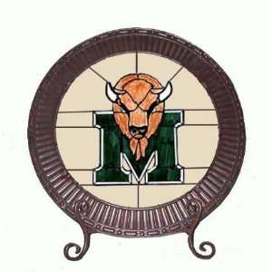  Marshall Thundering Herd Leaded Stained Glass Charger with 
