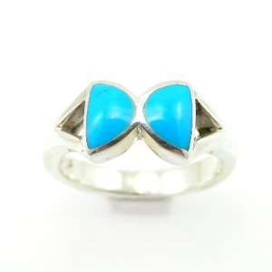   55gms Blue Turquoise 925 Sterling Silver Fashion Ring Size 7: Jewelry
