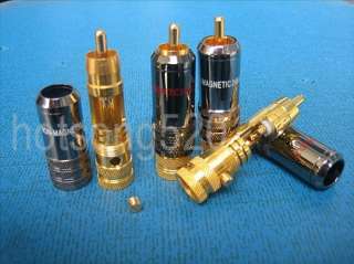 4PCS 24K Gold Plated NON MAGNETIC RCA Plug Connector  