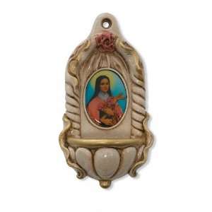  Holy Water Fonts 120 83 St. Saint Therese Font With Red 