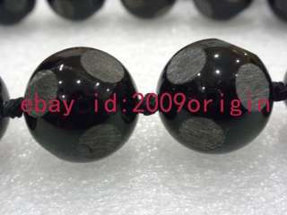 15.5 20mm black agate frosting round faceted beads  