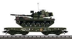   Train German Federal Army Tank Rlmmps 650 Heavy Duty Flat Car  