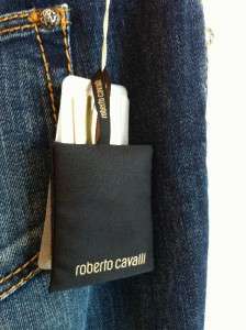 New w/Tags Roberto Cavalli Sz 12 Jewel Embroidery Jeans  