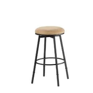   Bar Stool with Bear Suede in Matte Black 