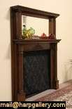 This authentic 1900 era antique fireplace double shelf mantel and 