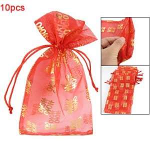   Organza Golden Double Happines Pattern Sweet Gift Bag Beauty