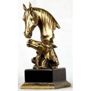  Mother and Child Horse Bust Brass Sculpture ( 