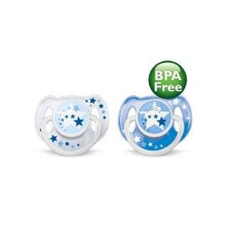 Philips AVENT BPA Free Nighttime Infant Pacifier, 0 6 Months, 2 Count 