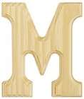 Wood Letter Crafts Unfinished Alphabet 6 LETTER  M 