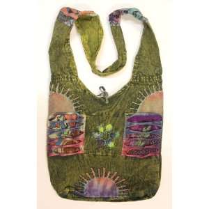 Hobo Hippie Gypsy Sunny Recycled Razor Cut Patch Sling Crossbody Bag 
