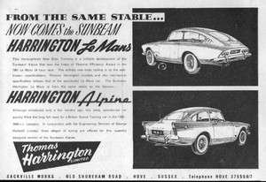 1962 Sunbeam Harrington Le Mans & Alpine Original Rare Ad  