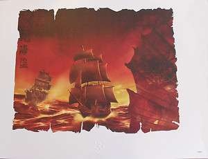   Pirates of the Caribbean Ships Lithograph and COA Pictures Art Ships