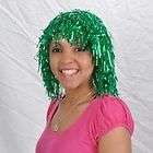 Green Tinsel Costume Wig   AWESOME Colorful Wig