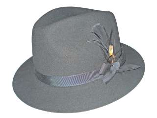 Ralph Lauren Black Polo Italian Wool Feather Fedora Hat M / L  
