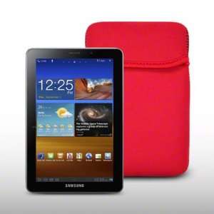  SAMSUNG GALAXY TAB 7.7 RED NEOPRENE CARRY POUCH CASE BY 