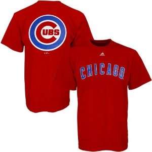 Adidas Chicago Cubs Red Prime Time T shirt:  Sports 