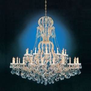 Bohemian Crystal 37 Light Candle Chandelier Finish Gold, Crystal Type 