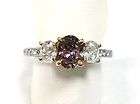 GIA 1.31 ctw natural pink oval diamond ring/platinum and 14k/size6