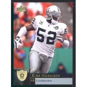Kirk Morrison   Raiders   2009 Upper Deck NFL Football Trading Card in 