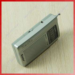  Mini Belt Clip FM AM Pocket Radio 2 Bands Receiver Kaide KK 205  