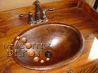 COPPER OVAL ROLLED RIM DROP IN HAMMERED BATHROOM SINK