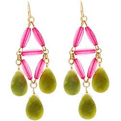 NEXTE Jewelry Genuine Green Jade Dangle Earrings  Overstock