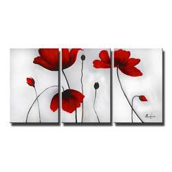 Flowers Hand painted Oil on Canvas Art Set  Overstock
