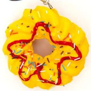  big yellow flower donut squishy charm with sprinkles Toys 