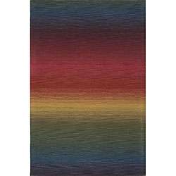Hand tufted Rainbow Stripes Wool Rug (5 x 8)  Overstock