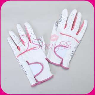 1Pair of Women Soft Leather Anti slip Tennis Golf Sport Gloves  