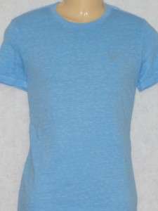 American Eagle Outfitters AEO Mens Light Blue Solid Crew Neck T Shirt 