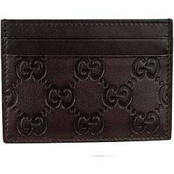 Guccissima Mens Brown Leather Business Card Holder  