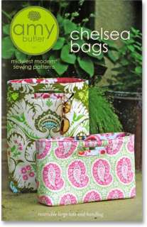 Amy Butler Sewing Pattern Chelsea Bags Reversible Purse Handbag Tote 