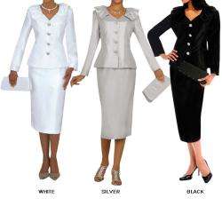 Divine Apparel Womens Two piece Long sleeve Skirt Suit   