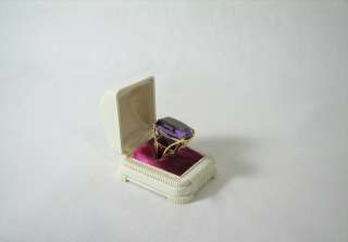 Antique 1930 Art Deco Ring Bakelite Box Elegant Jewelry Case  
