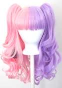 Wig 20 Gothic Lolita Set Half Pink Half Purple