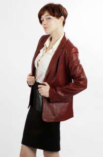 United Face Womens New Two Button Lambskin Leather Blazer Jacket 