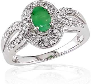 14k Gold Oval Emerald and 1/4ct TDW Diamond Ring  Overstock