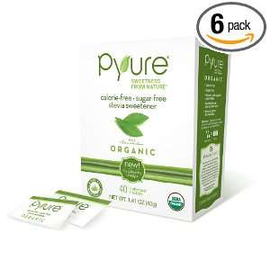 Pyure Brands Organic Stevia 6 Pack   40 Count  Grocery 