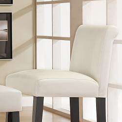   24 inches Faux Leather White Bar Stools (Set of 2)  Overstock