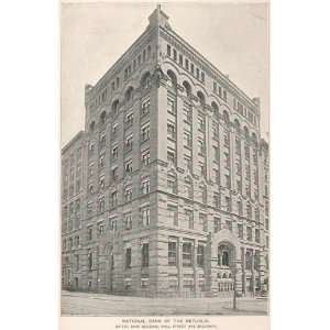  1893 Print United Bank Building Wall St. New York City 