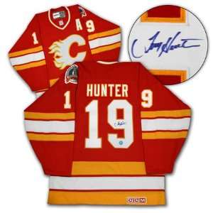  TIM HUNTER Calgary Flames SIGNED 89 Stanley Cup Jersey 