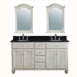   62 inch Traditional Double Sink Bathroom Vanity Set  Overstock