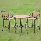 Piece Valencia Steel Frame Wicker Bistro Table and Chairs Set